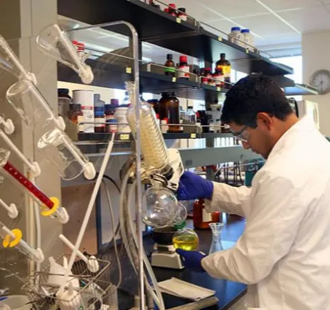 Student in a chemistry lab