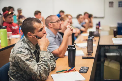 Students sitting in classroom