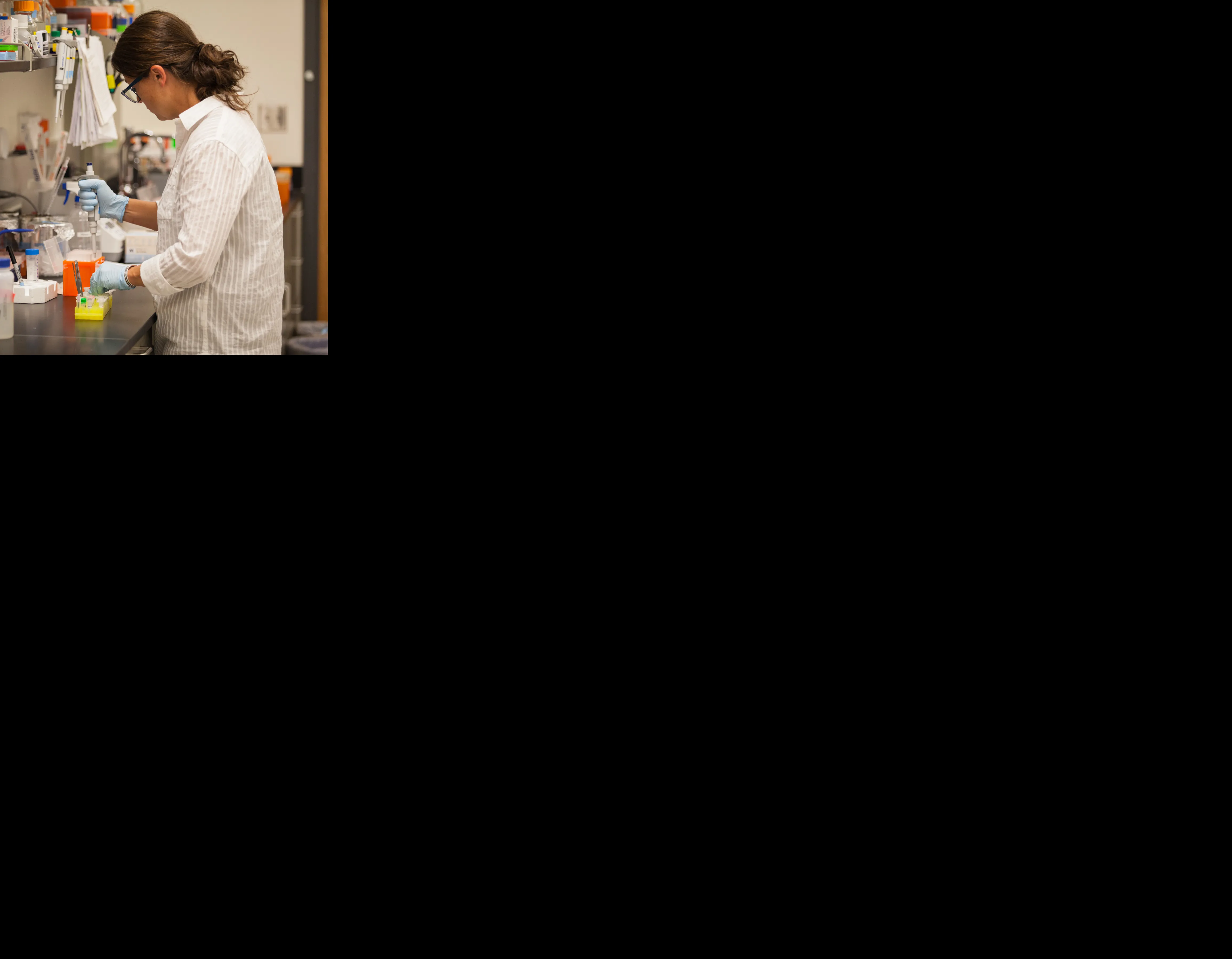 student working in Chemistry & Biochemistry lab