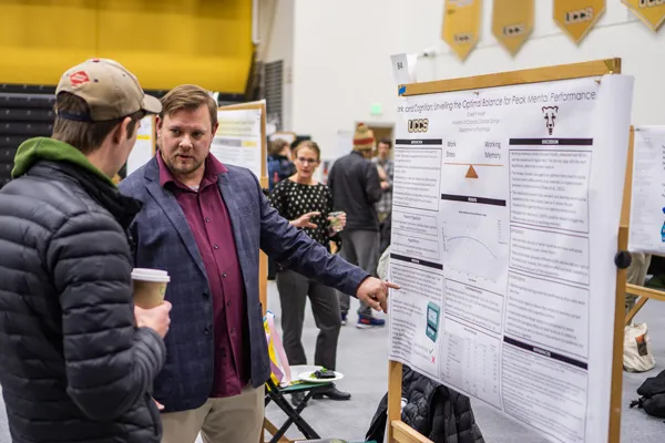 Students presenting posters for MLRD