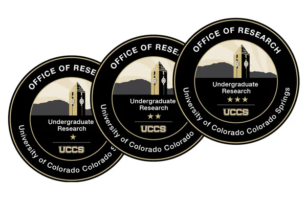 Graphic depicting research badges students can earn